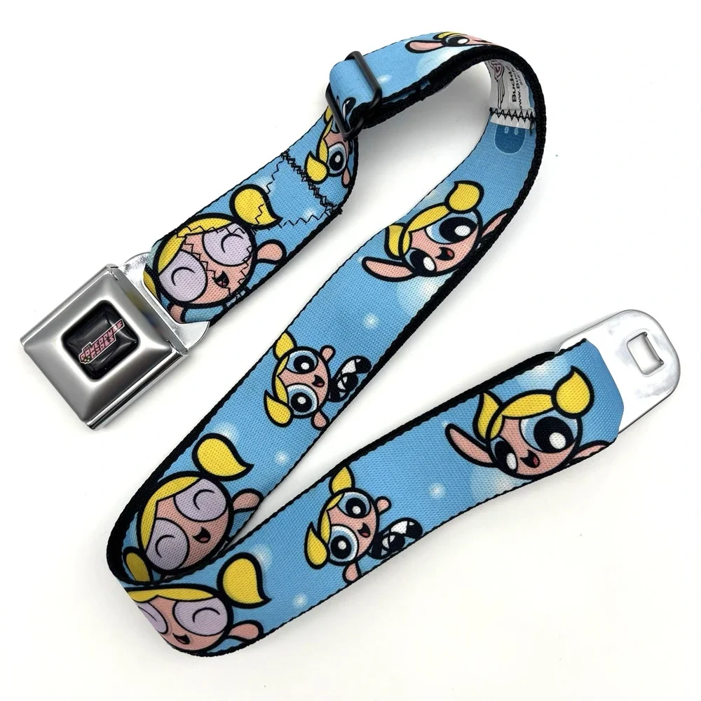 Rare Deadstock 2015 Buckle-Down BUBBLES Powerpuff Girls Seatbelt Belt 28-46